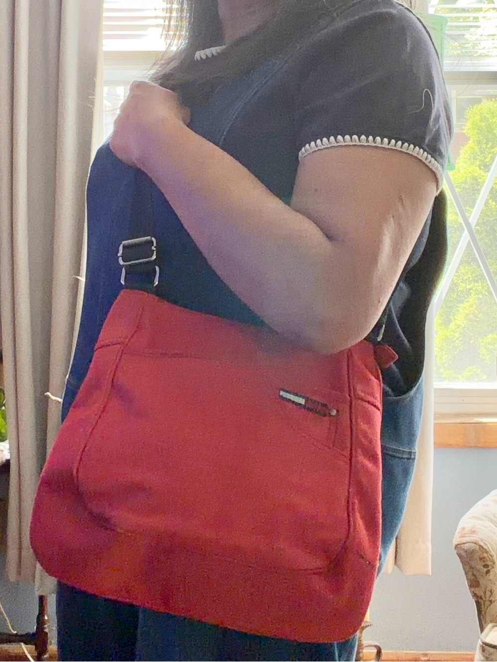 Tommy Hilfiger Vintage Logo red Denim Shoulder Purse